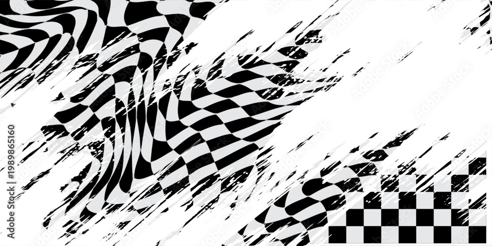 Fototapeta premium Checkered flag wave on white background design for sport race championship vector illustration.