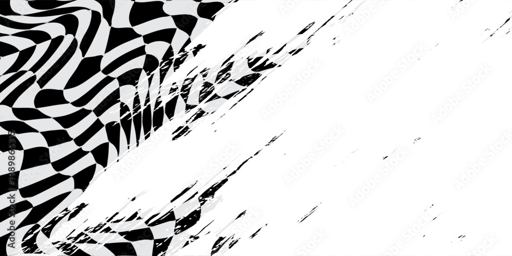 Fototapeta premium Checkered flag wave on white background design for sport race championship vector illustration.
