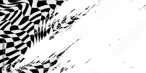 Checkered flag wave on white background design for sport race championship vector illustration.