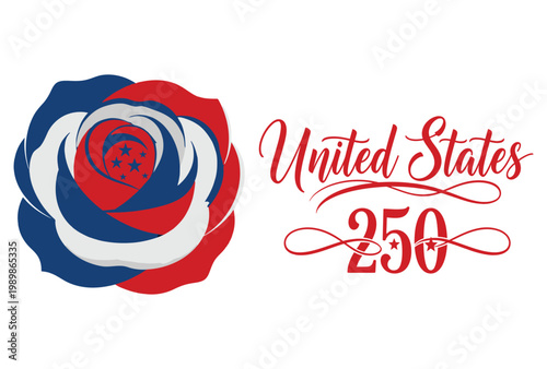 Celebrating the 250th anniversary of the united states with a patriotic rose design