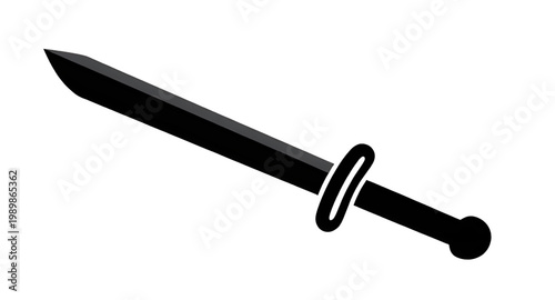 sword, silhouette, black, weapon, blade, icon, medieval, knight, steel, sharp, combat, war, defense, symbol, design, element, collection