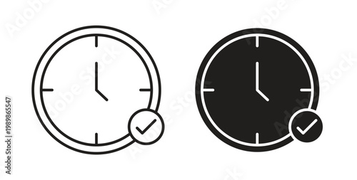 Time check icon vector pictogram pack. icon vector template