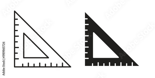 Triangle ruler icon vector pictogram pack. icon vector template