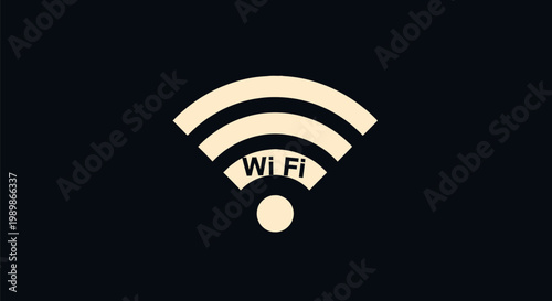 WiFi signal icon with WiFi text on solid background