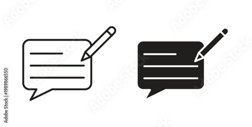 Write comment icon vector pictogram pack. icon vector template
