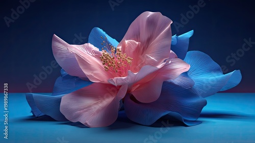 Delicate layered petals form a striking floral composition against a deep background