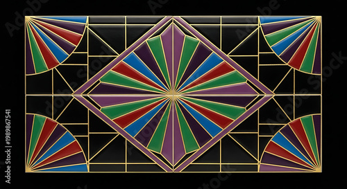 abstract colourful geometric Floor Tile Picture.