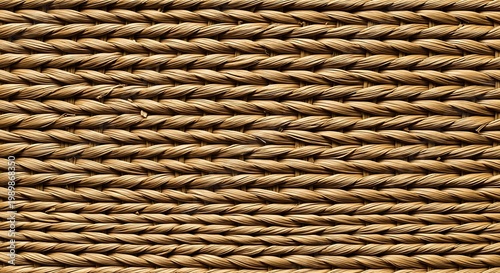 Intricate Braided Straw Texture Background with Horizontal Woven Pattern