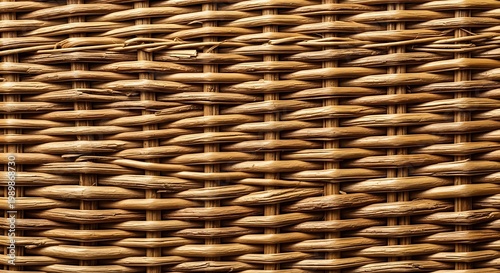 Natural Woven Wicker Texture Background, Traditional Rattan Basket Weave Pattern Close-Up