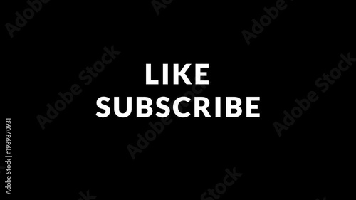 Shimmering kinetic typography with LIKE and SUBSCRIBE glowing and flickering on dark background. smooth loop for social media. call to action, user engagement, channel promo, video marketing
