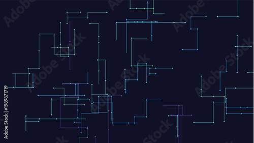 Cybernetic grid with horizontal and vertical data lines representing global information systems.