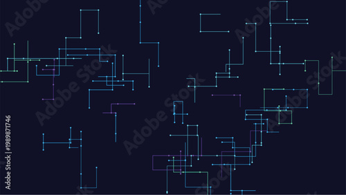 Digital infrastructure map with interconnected glowing paths and nodes in abstract space.