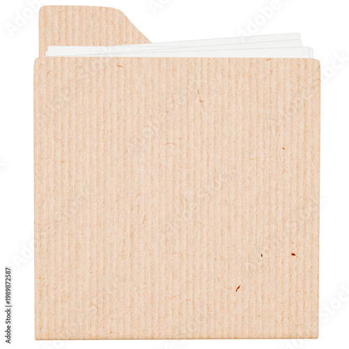 cardboard folder with document. simple file design.