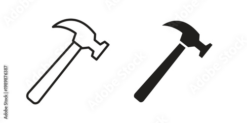 Billede på lærred Hammer icon for ui app design and web designs