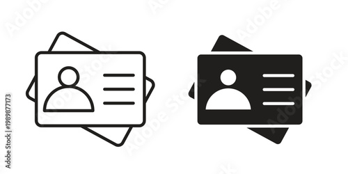 Identity card icon for ui app design and web designs