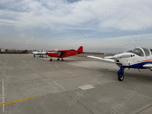 Light aircrafts at a private airport