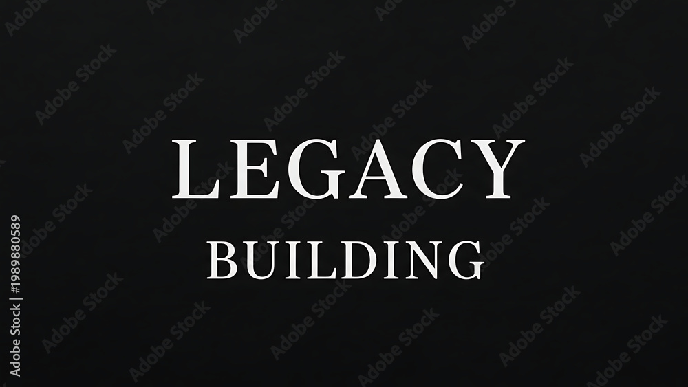 Fototapeta premium Black background, with white legacy, building text isolated, on a transparent background