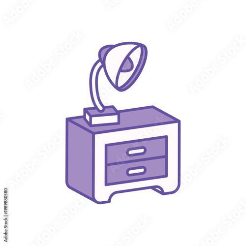 Bedside Table icon clean and modern vector illustration
