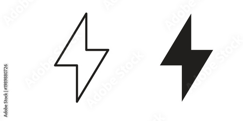 Lightning bolt icon for ui app design and web designs