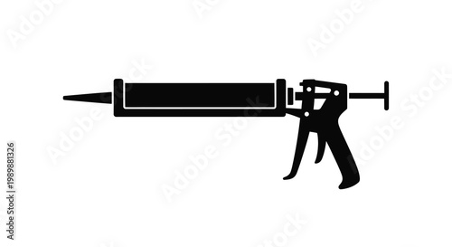 Black silhouette of a caulking gun a tool for sealant application