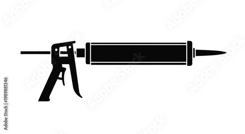 Black silhouette of a caulking gun a tool for applying sealants