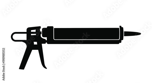 Black silhouette of a caulking gun a tool for sealant application