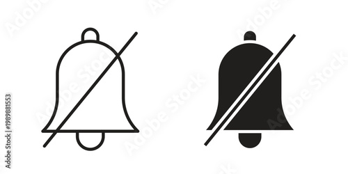 Notification off icon for ui app design and web designs