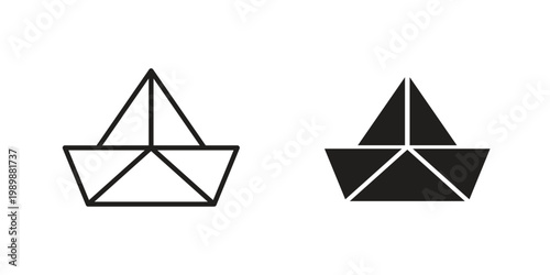Paper boat icon for ui app design and web designs