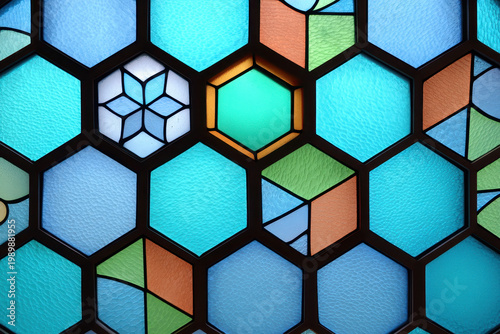 Vintage Style Hexagon Stained Glass Sun Catcher