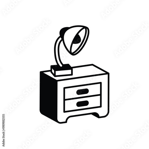 Bedside Table icon clean and modern vector illustration
