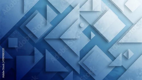 Blue geometric shapes abstract background with squares and triangles  modern design element