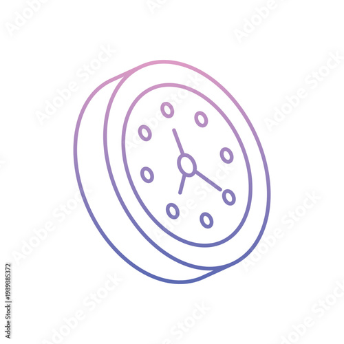 Clock icon clean and modern vector illustration