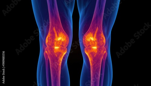Thermal Imaging of Knee Joint Showing Infrared Heat Distribution and Temperature Variation