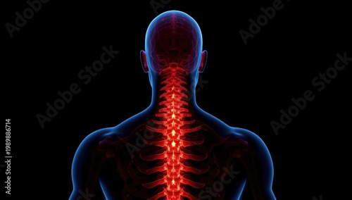 Thermal Imaging of Human Spine Showing Infrared Heat Distribution Along Spinal Column
