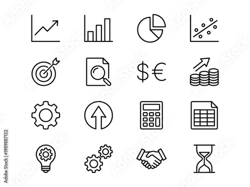 3D printing and industry icons set with 3D printing additive manufacturing industry manufacturing computer measurement creation technology engineering prototype machinery