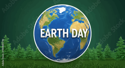 A vibrant digital illustration celebrating Earth Day, highlighting global environmental consciousness and the importance of nature's preservation