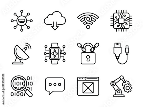 Marketing and business magnet icons with marketing business customer generation investment analysis computer document feedback lightbulb shopping bullseye communication megaphone