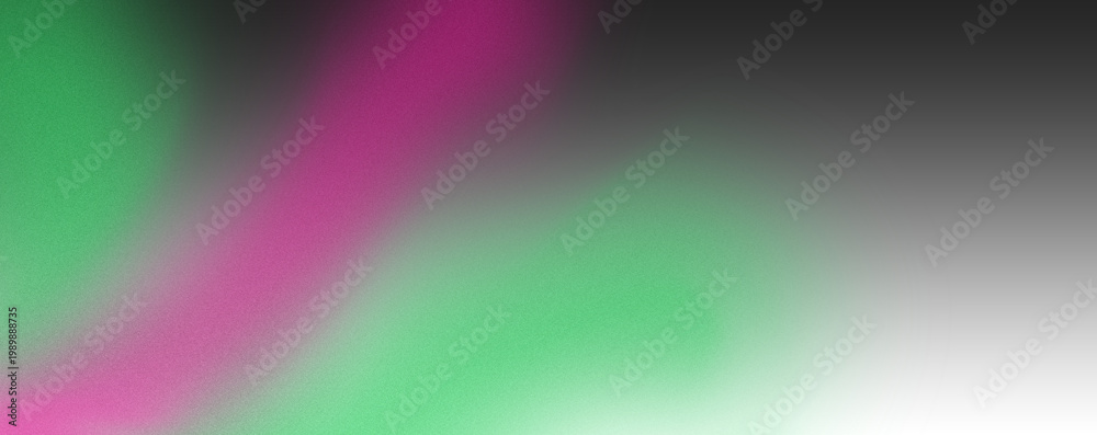Obraz premium Abstract background with a vibrant gradient of green, pink, and grey colors featuring a grainy, softfocus texture and smooth, flowing light transitions