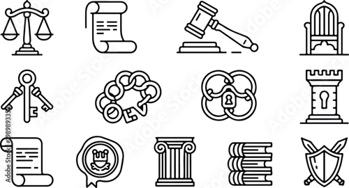 Gallows Silhouette Icon Collection Set