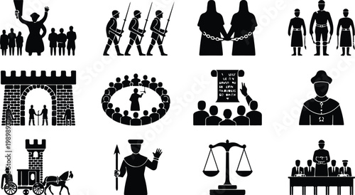 Gallows Silhouette Icon Collection Set