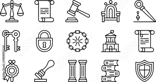 Gallows Silhouette Icon Collection Set