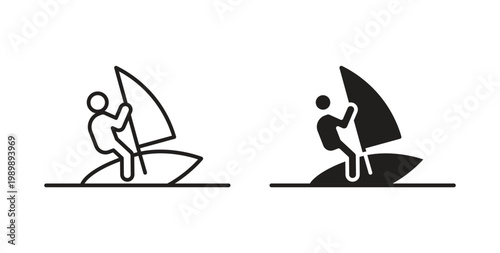 Windsurf icon symbol vector illustration. vector flat clipart object eps10