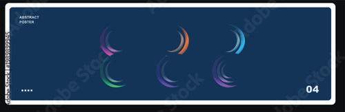 Abstract vector gradient lines wave motion graphic element design