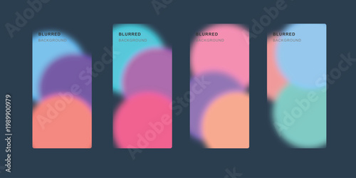 Gradient blur vector background social media stories template banner poster flyer UI branding