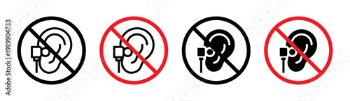 Do not use earphone vector icon logo or illustration