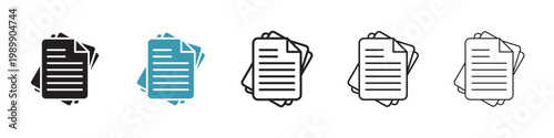 Document papers pile vector icon logo or illustration