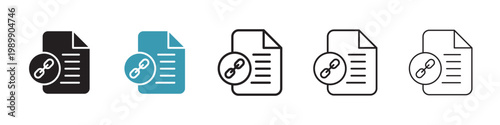 Document link vector icon logo or illustration