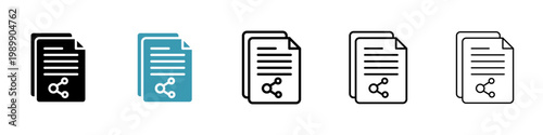 Document share vector icon logo or illustration