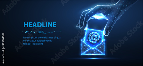 Digital hand put letter in to the envelop. AI mailing, email icon, inbox logo, envelope symbol, e-mail mailbox, send notice, message receive, correspondence e, email address, AI newsletter concept