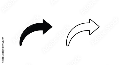 Free Download Two curved arrows one filled and one outlined in a simple graphic silhouette - GFXLoad